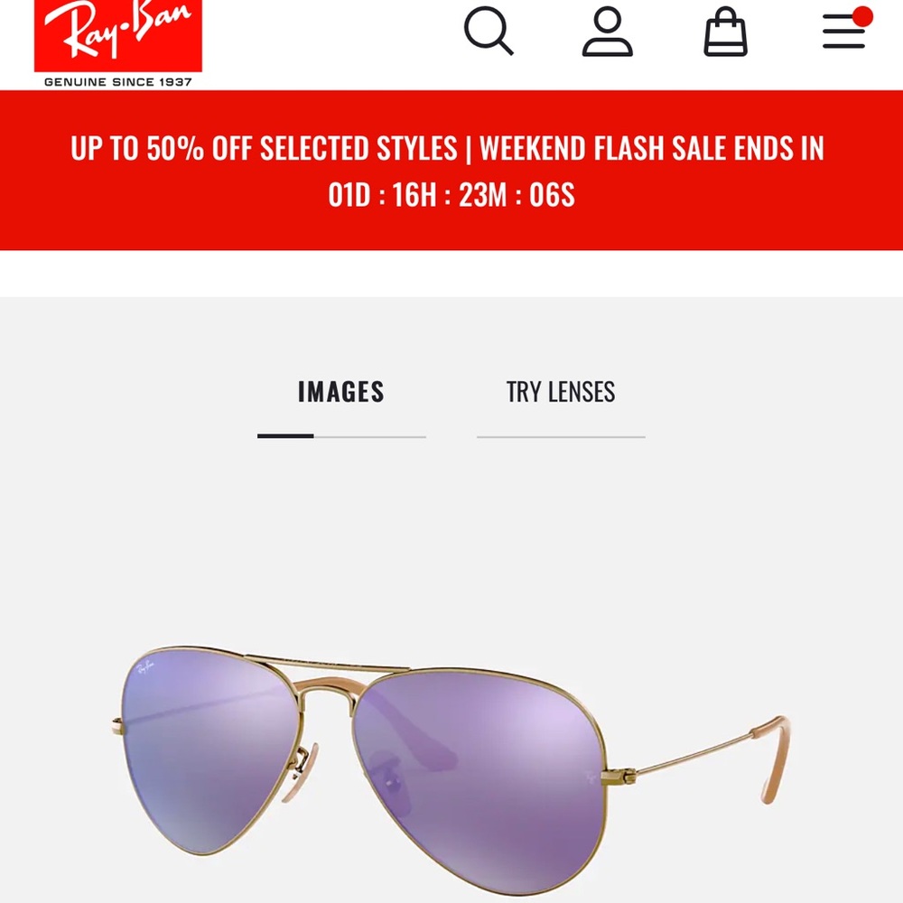 Ray Ban P, purple aviators